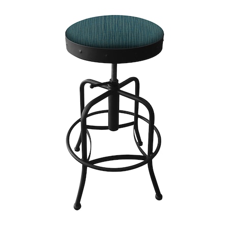 Holland Bar Stool Co Adjustable Stool, Black Wrinkle, Graph Tidal Seat 910BW022